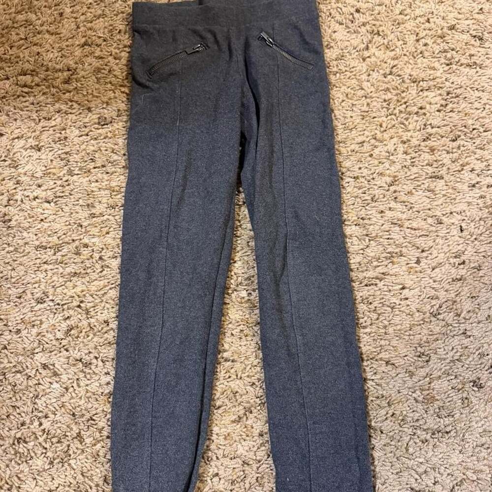 Old Navy Girls Pull-On Ponte Pants Size S (6-7) Gray Zipper Pockets